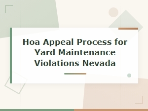 How to Appeal Hoa Yard Violations in Nevada