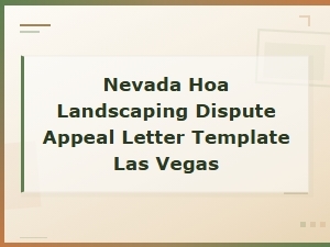 Nevada Hoa Landscaping Dispute Appeal Letter Template