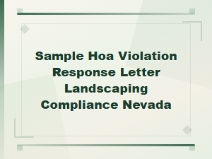 Nevada Hoa Landscaping Violation Response Guide