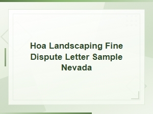 Hoa Landscaping Fine Dispute Letter for Nevada